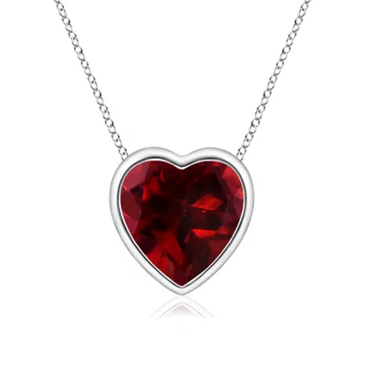 ANGARA BEZEL-SET SOLITAIRE HEART GARNET PENDANT
