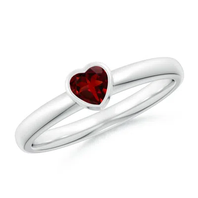 ANGARA BEZEL-SET SOLITAIRE HEART GARNET PROMISE RING