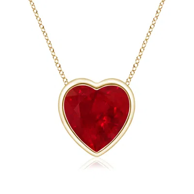 ANGARA BEZEL-SET SOLITAIRE HEART RUBY PENDANT