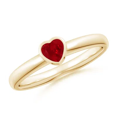 ANGARA BEZEL-SET SOLITAIRE HEART RUBY PROMISE RING