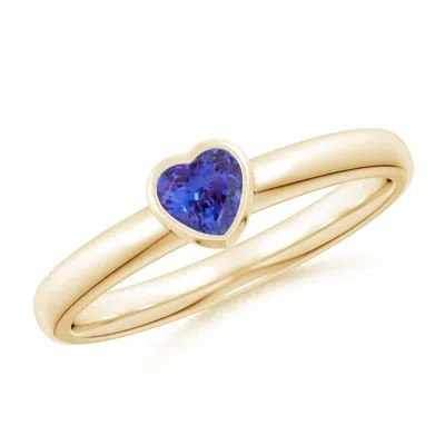 ANGARA BEZEL-SET SOLITAIRE HEART TANZANITE PROMISE RING