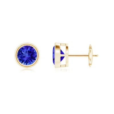 ANGARA BEZEL-SET TANZANITE SOLITAIRE STUD EARRINGS
