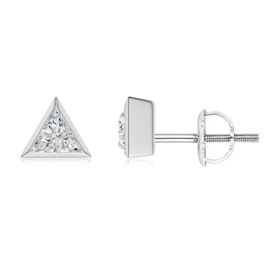 ANGARA BEZEL-SET TRIANGULAR DIAMOND SOLITAIRE STUD EARRINGS