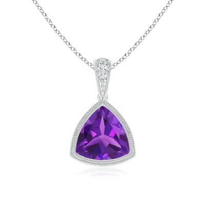 ANGARA BEZEL-SET TRILLION AMETHYST PENDANT WITH MILGRAIN