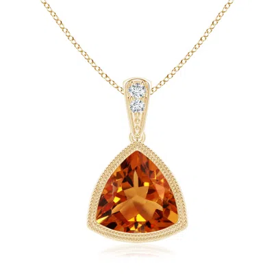 ANGARA BEZEL-SET TRILLION CITRINE PENDANT WITH MILGRAIN