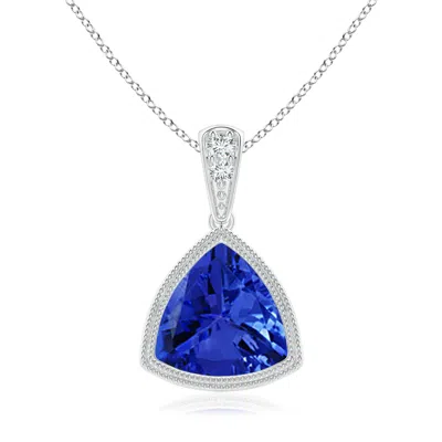 ANGARA BEZEL-SET TRILLION TANZANITE PENDANT WITH MILGRAIN