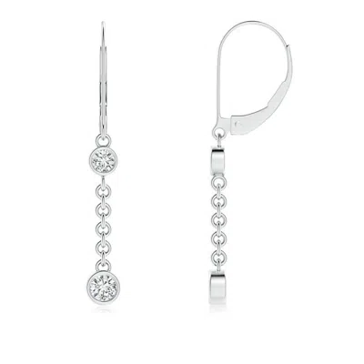 ANGARA BEZEL-SET TWO STONE DIAMOND LEVERBACK DROP EARRINGS