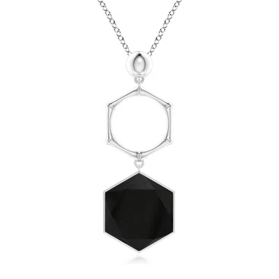 ANGARA BLACK ONYX HEXAGON STONE INDOCHINE BAMBOO PENDANT