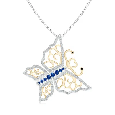ANGARA BLUE SAPPHIRE AND DIAMOND BUTTERFLY PENDANT