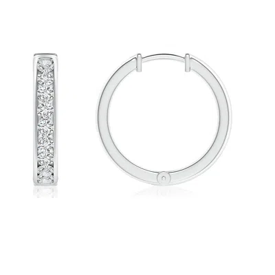 ANGARA CHANNEL-SET DIAMOND HINGED HOOP EARRINGS