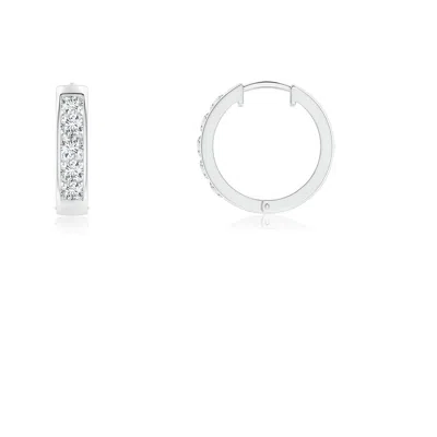 ANGARA CHANNEL-SET DIAMOND HOOP EARRINGS