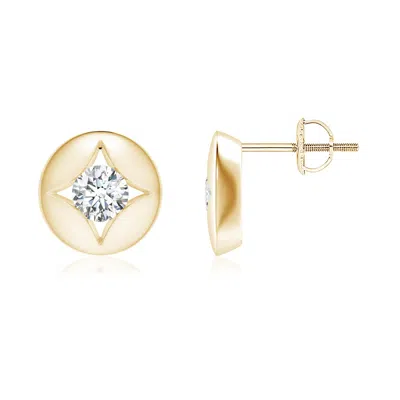 ANGARA CHANNEL-SET DIAMOND SOLITAIRE ROUND STUD EARRINGS