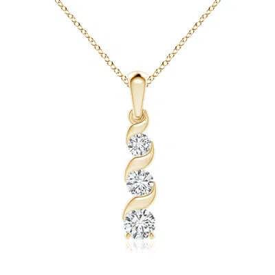 ANGARA CHANNEL-SET ROUND DIAMOND THREE STONE JOURNEY PENDANT