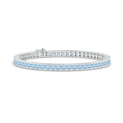 ANGARA CHANNEL-SET SQUARE AQUAMARINE TENNIS BRACELET