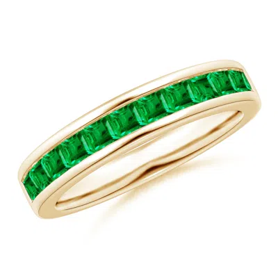 ANGARA CHANNEL SET SQUARE EMERALD HALF ETERNITY RING