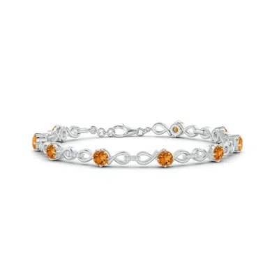 ANGARA CITRINE AND DIAMOND INFINITY LINK BRACELET