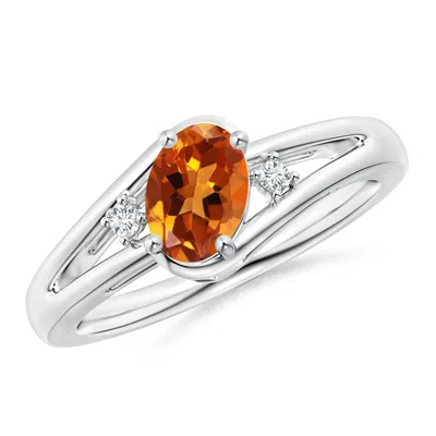 ANGARA CITRINE AND DIAMOND SPLIT SHANK RING
