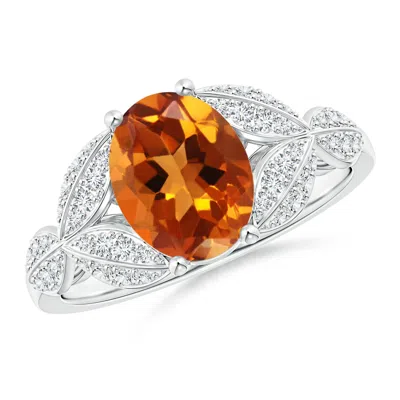 ANGARA CITRINE AND DIAMOND TRILLIUM PETAL FLOWER RING