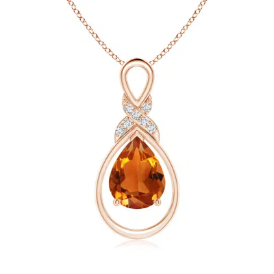 ANGARA CITRINE INFINITY PENDANT WITH DIAMOND 'X' MOTIF