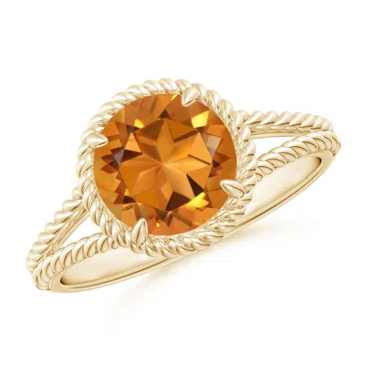 ANGARA CITRINE TWIST ROPE SPLIT SHANK RING