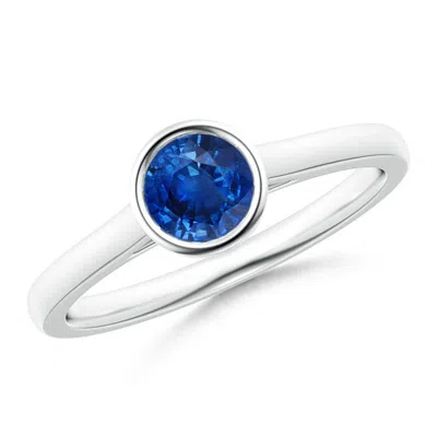 ANGARA CLASSIC BEZEL-SET ROUND BLUE SAPPHIRE SOLITAIRE RING