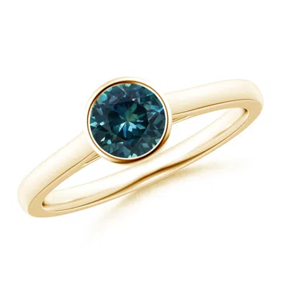 ANGARA CLASSIC BEZEL-SET ROUND TEAL MONTANA SAPPHIRE SOLITAIRE RING