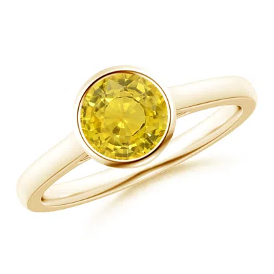 ANGARA CLASSIC BEZEL-SET ROUND YELLOW SAPPHIRE SOLITAIRE RING