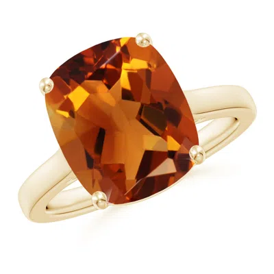 ANGARA CLASSIC CUSHION CITRINE SOLITAIRE RING WITH HIDDEN ACCENTS