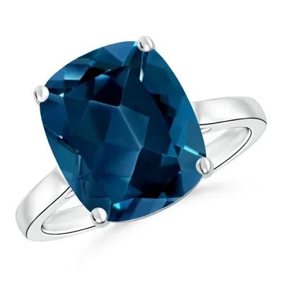 ANGARA CLASSIC CUSHION LONDON BLUE TOPAZ SOLITAIRE RING