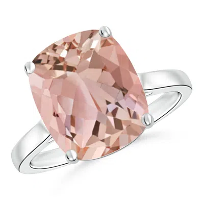 ANGARA CLASSIC CUSHION MORGANITE SOLITAIRE RING WITH HIDDEN ACCENTS