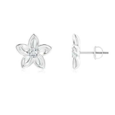 ANGARA CLASSIC DIAMOND PLUMERIA FLOWER EARRINGS