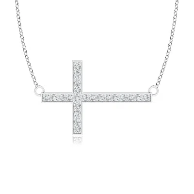 ANGARA CLASSIC DIAMOND SIDEWAYS CROSS NECKLACE