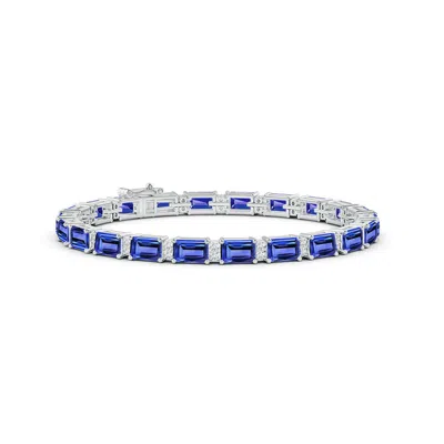 ANGARA CLASSIC EMERALD-CUT TANZANITE BRACELET WITH DIAMONDS