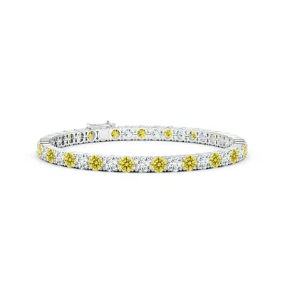 ANGARA CLASSIC FANCY INTENSE YELLOW AND WHITE DIAMOND LINEAR TENNIS BRACELET