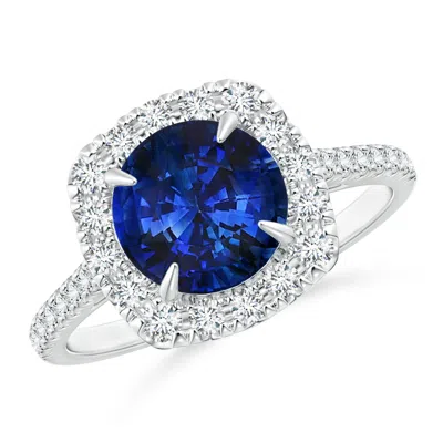 ANGARA CLASSIC GIA CERTIFIED SAPPHIRE CUSHION HALO RING