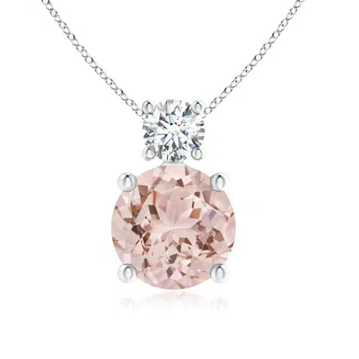ANGARA CLASSIC MORGANITE SOLITAIRE PENDANT WITH DIAMOND