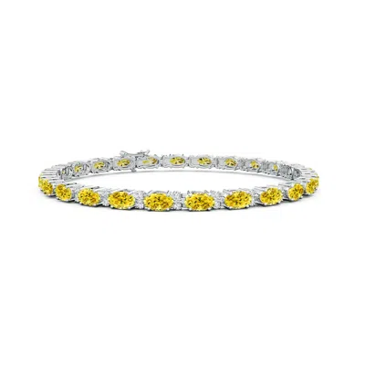 ANGARA CLASSIC OVAL LAB-GROWN FANCY INTENSE YELLOW AND WHITE DIAMOND TENNIS BRACELET