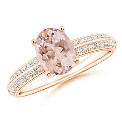 ANGARA CLASSIC OVAL MORGANITE KNIFE EDGE RING