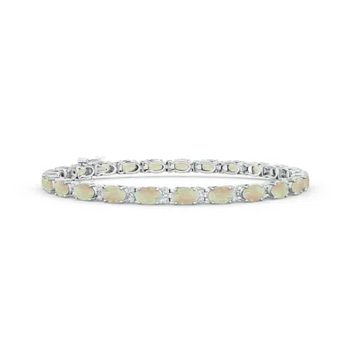 ANGARA CLASSIC OVAL OPAL AND DIAMOND TENNIS BRACELET