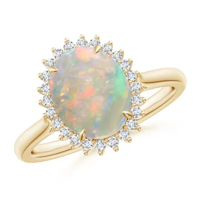 ANGARA CLASSIC OVAL OPAL FLORAL HALO RING
