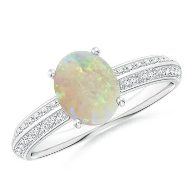 ANGARA CLASSIC OVAL OPAL KNIFE EDGE RING