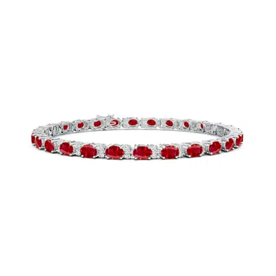 ANGARA CLASSIC OVAL RUBY AND DIAMOND TENNIS BRACELET