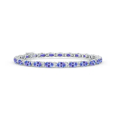 ANGARA CLASSIC OVAL TANZANITE AND DIAMOND TENNIS BRACELET
