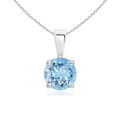 ANGARA CLASSIC ROUND AQUAMARINE SOLITAIRE PENDANT