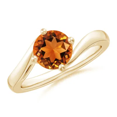 ANGARA CLASSIC ROUND CITRINE SOLITAIRE BYPASS RING