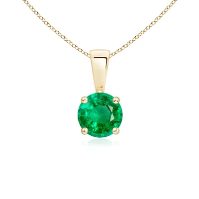 ANGARA CLASSIC ROUND EMERALD SOLITAIRE PENDANT