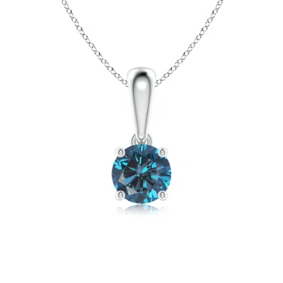ANGARA CLASSIC ROUND ENHANCED BLUE DIAMOND SOLITAIRE PENDANT