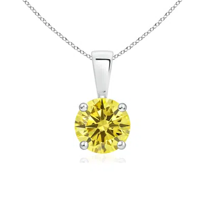ANGARA CLASSIC ROUND FANCY INTENSE YELLOW DIAMOND SOLITAIRE PENDANT