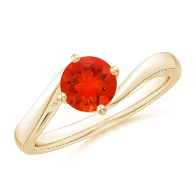 ANGARA CLASSIC ROUND FIRE OPAL SOLITAIRE BYPASS RING
