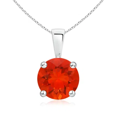 ANGARA CLASSIC ROUND FIRE OPAL SOLITAIRE PENDANT